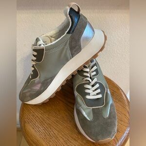 Dolce Vita Olive Green and Taupe Platform Sneakers